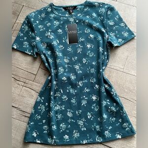 Lauren Ralph Lauren Teal Floral Short Sleeve Tee